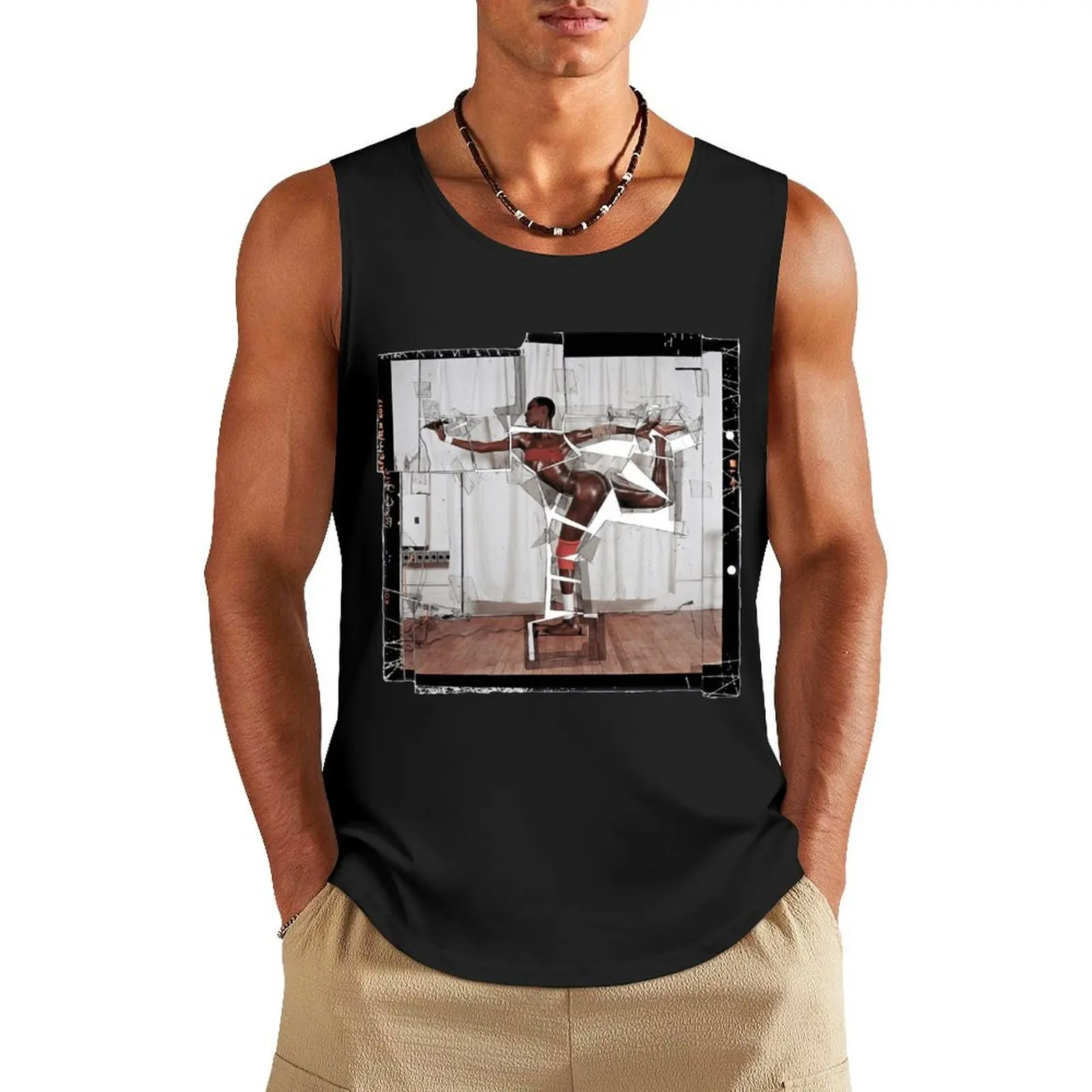 

GRACE JONES Tank Top sleeveless gym shirt man fitness Vest for boy