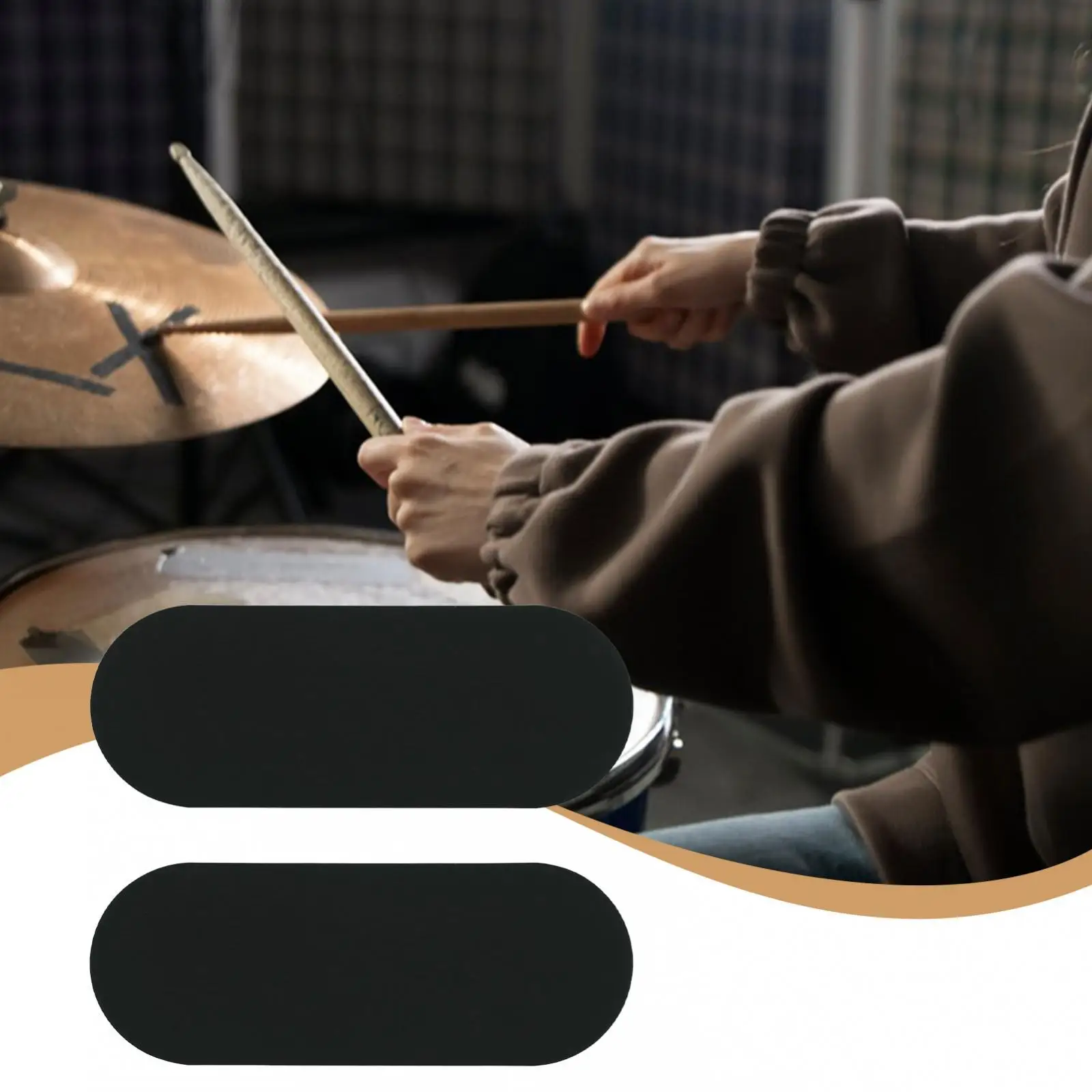2x Drum Ring Protector, Musical Instrument Guard Drum Set Rim Protector, Percussion Accessories for Concert Studio Men