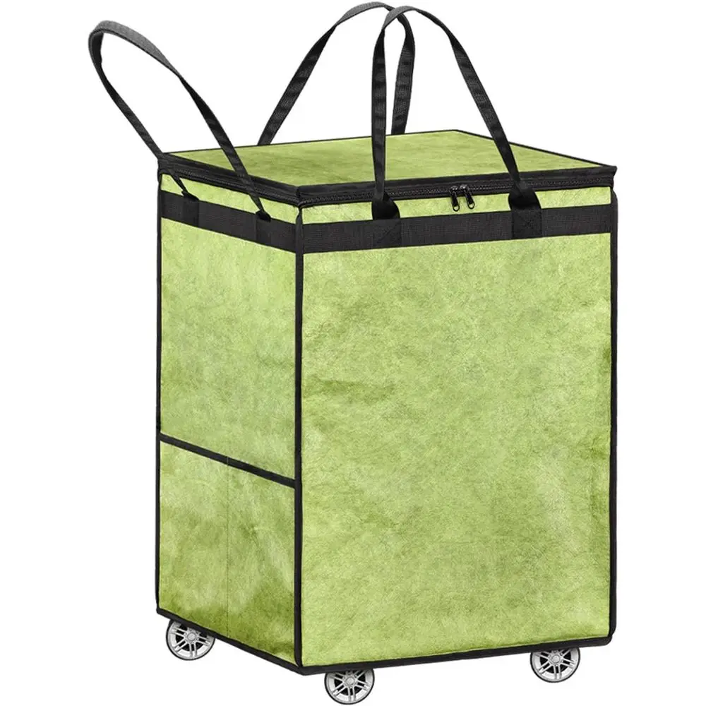

Складная корзина для белья на колесиках для одежды, продуктов и многого другого (зеленая)