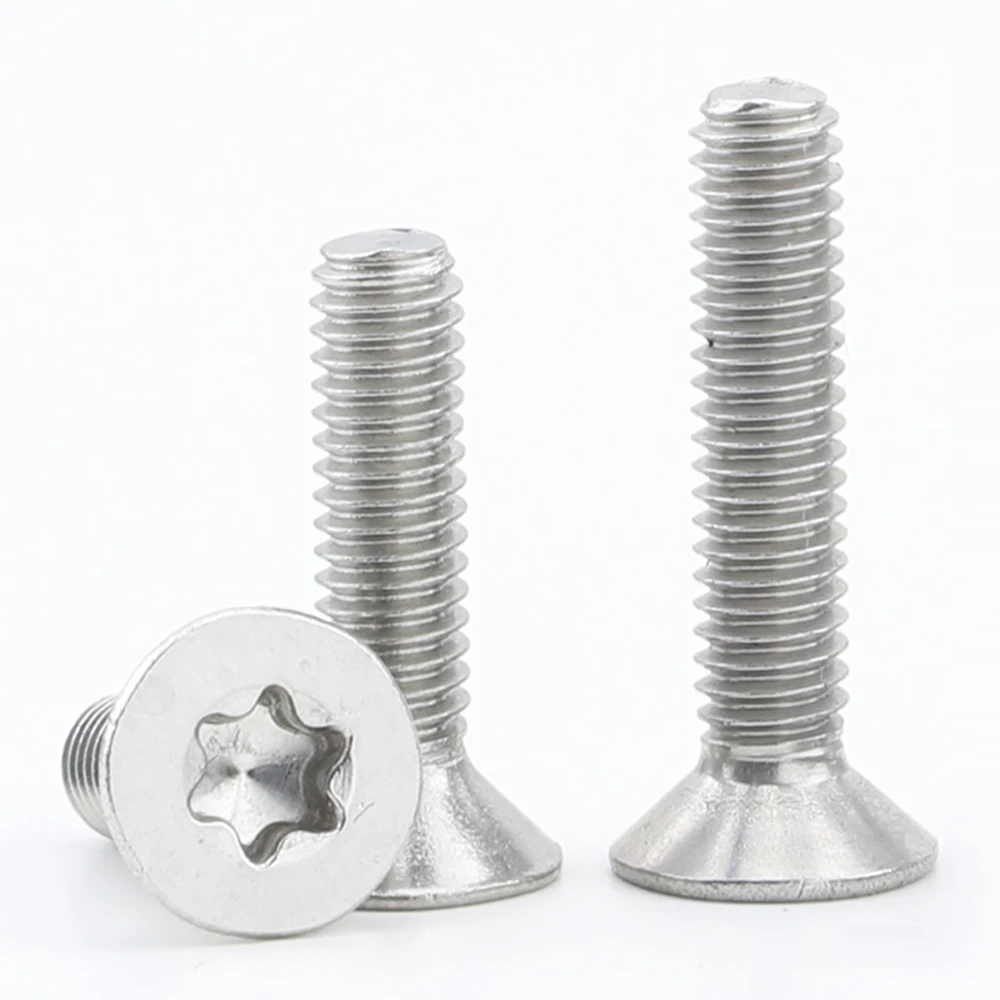 Star Drive Flat Head Torx Screw 10.9 Grade Nickel Steel M2 M2.5 M3 M4 CSK Head Plum Six Lobe Star Screw for Bike Laptops