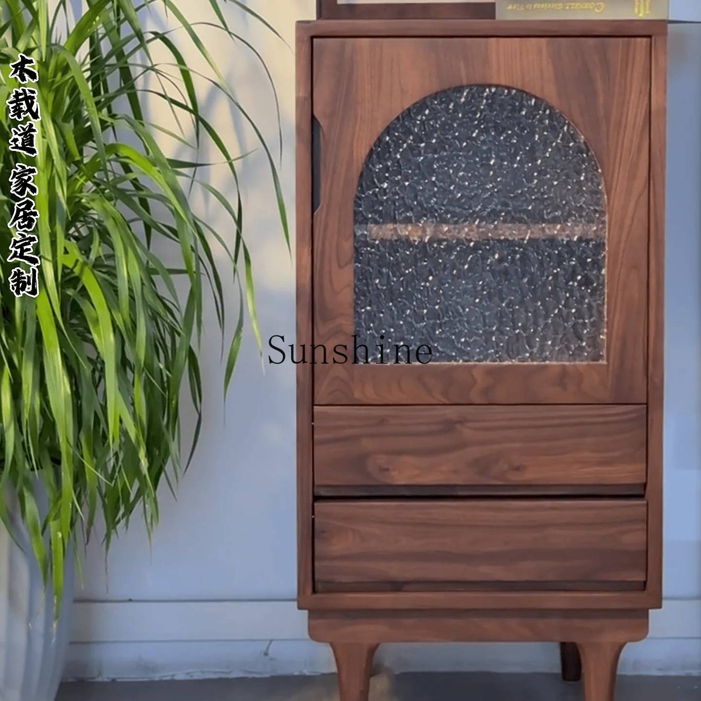 TV cabinet solid wood living room small apartment minimalist stroke living room