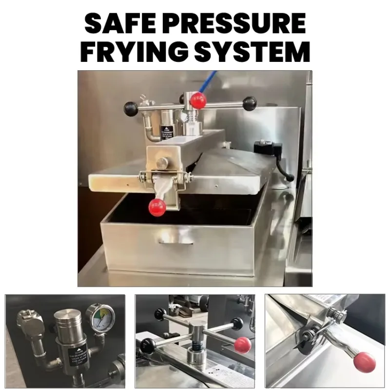 Version CommercialPressure Fryer 4 Head Henny Penny Computron  Built-in Filter Pump Stainless Steel