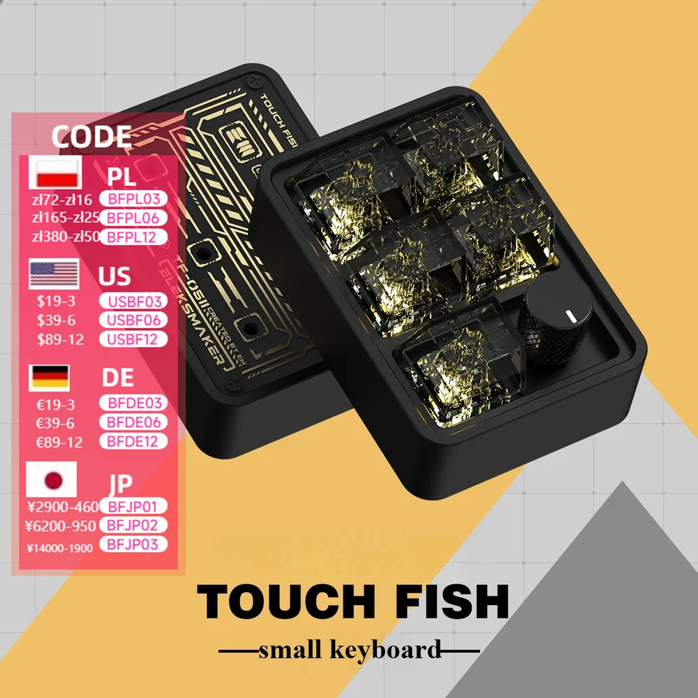 Aluminum alloy mini mechanical fishing keyboard  volume boss key programmer  boyfriend gift OSU