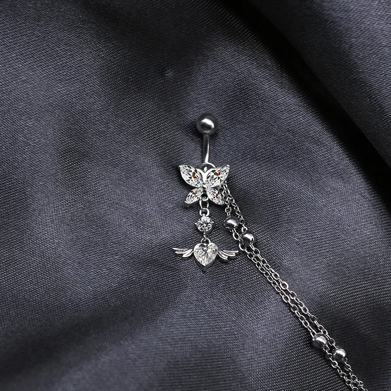 Wings Waist Chain Butterfly Pendant Belly Chains Maple Leaf Body Chain Navel Piercing Ring Body Jewelry Party Birthday Gift