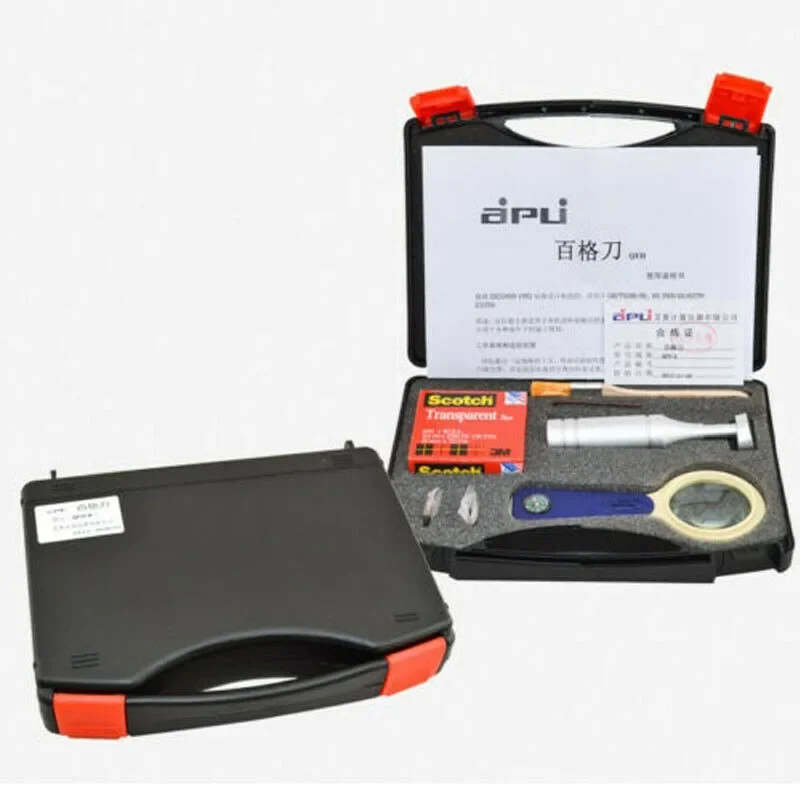 

Factory Outlet QFH Cross Cutter Adhesion Tester Cross-Cut Tester Kit Including 1mm/2mm Blades With Carry Box Gauge