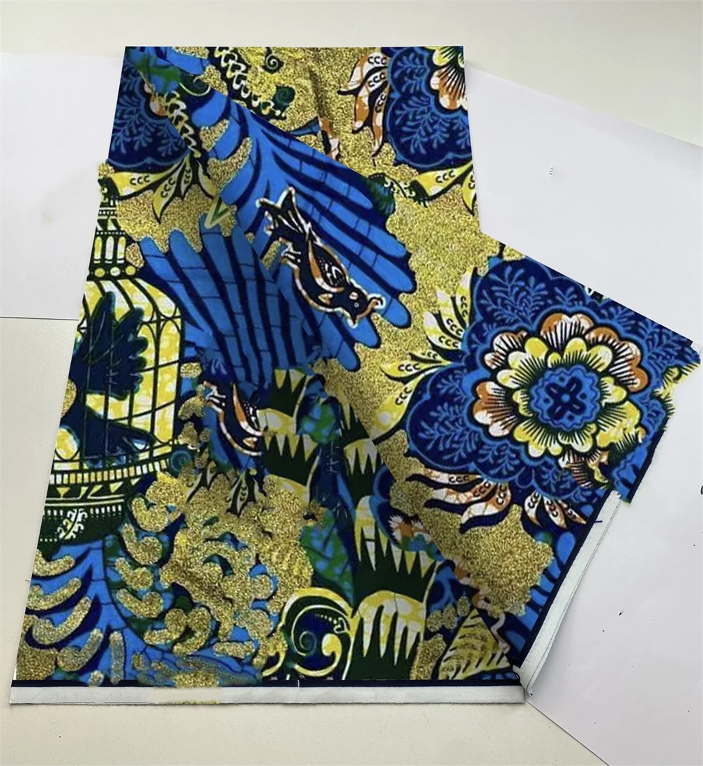 New Grand Super Fabric 100% Cotton African Golden Wax Fabric High Quality  Wax Ankara Print Fabric For Sewing 6 yards