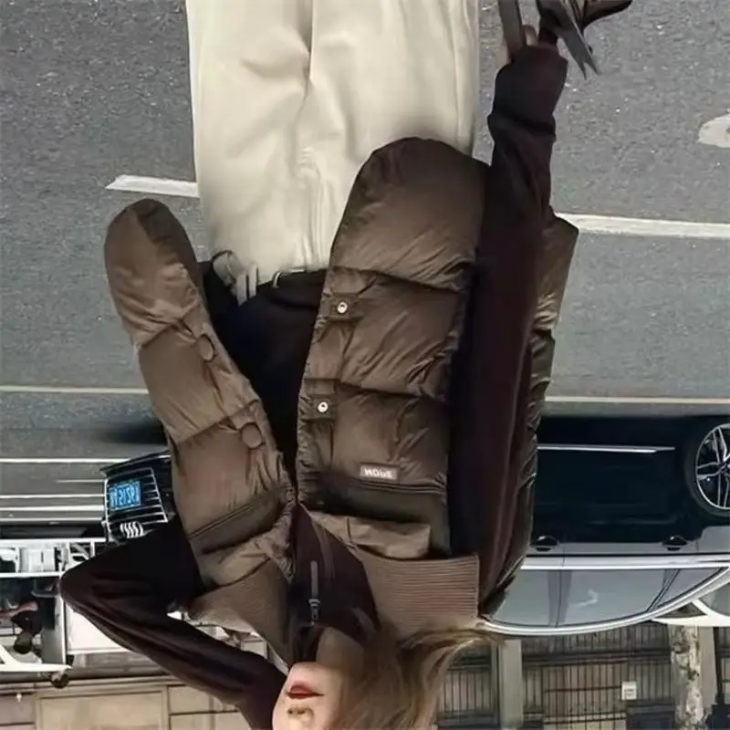 

Новый зимний теплый пуховик с хлопковой подкладкой, женский корейский свободный парка с рукавами, короткий женский жилет, пальто, жилет, пальто