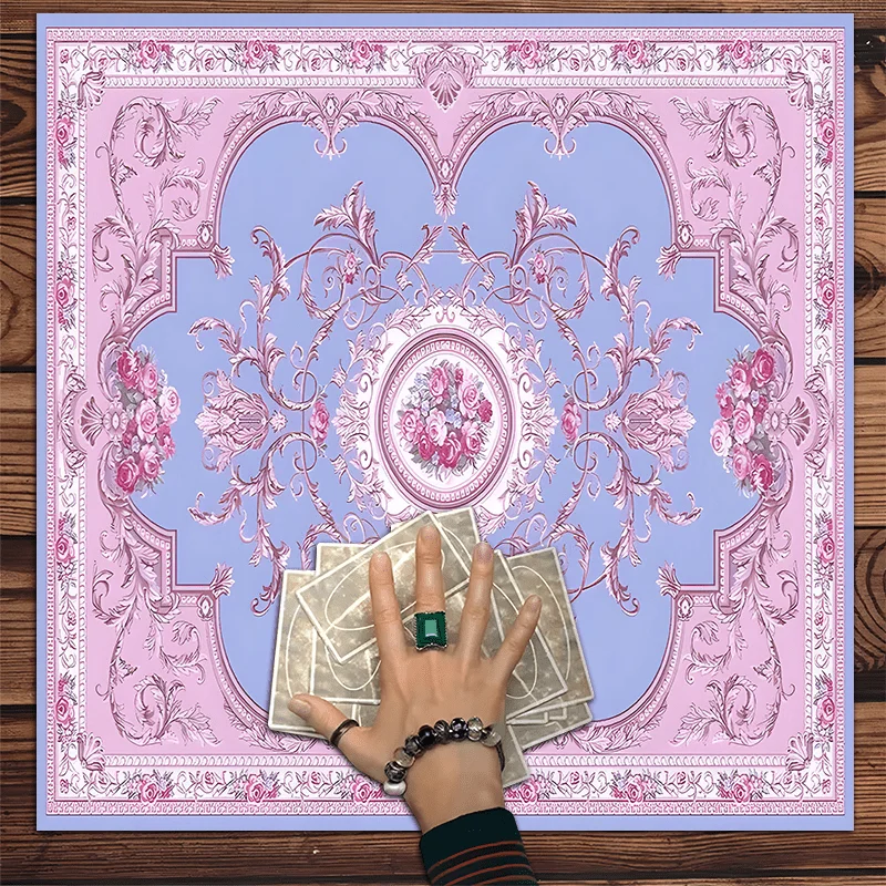 1PC Retro Witchy Mystical Floral Rococo Baroque Tablecloth Tarot Spread Cloth Wall  Decor For Tarot Readers Collectors Holiday