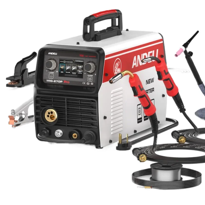 【2026 Hot Selling】 ANDELI 220V MIG Welding Machine LCD Screen Double Pulse MIG Lift TIG MMA Spool Aluminum Welding DC