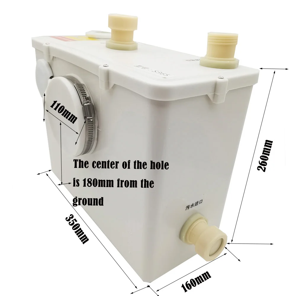 Sewage Pump Macerator Pump Waste Water Toilet System with Two Sewage Hole 220V Toilet Water Elevator Basement Lift Pump
