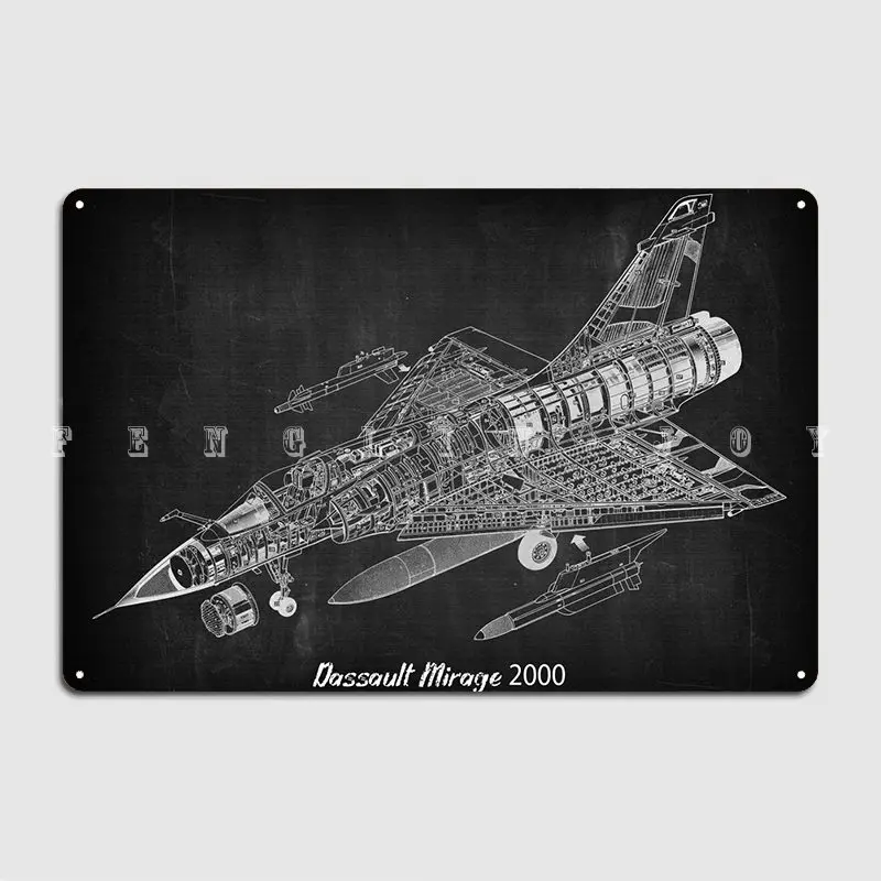 Dassault Mirage 2000 Metal Sign Wall Pub Pub Garage Classic Wall Plaque Tin Sign Poster