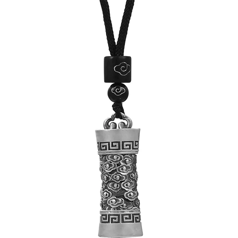 Vintage Tibetan Silver Colour Buddhist Prayer Box Pendant Necklace Tibetan Ghau Box Pendan Tibetan Gawu Box Necklace