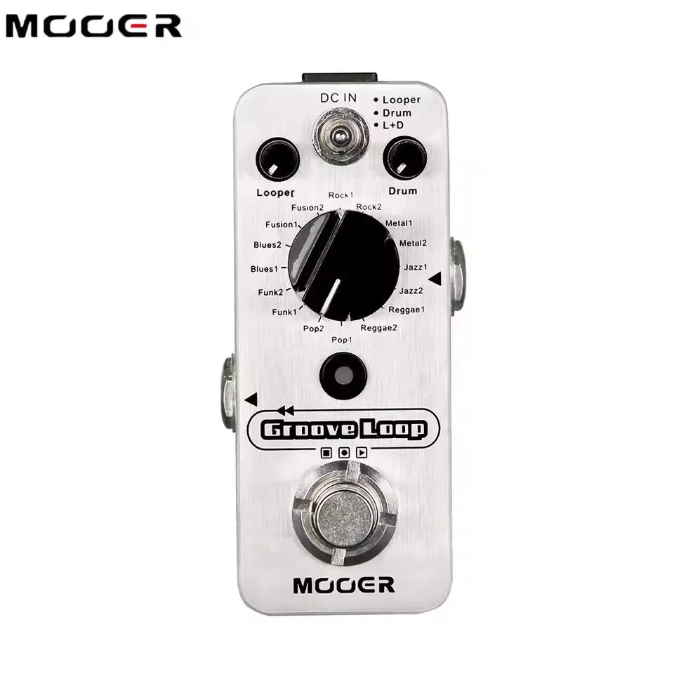 Mooer Groove Loop Guitar Effect Pedal Drum Machine Looper Pedal 3 Modes 8 Drum Groove Styles Tap Tempo Guitar Effect Processor