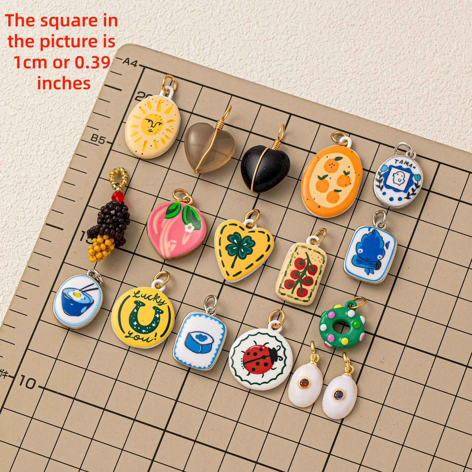 

Fashion style ice cream cherry purse egg heart shaped orange DIY pendant charms for jewelry