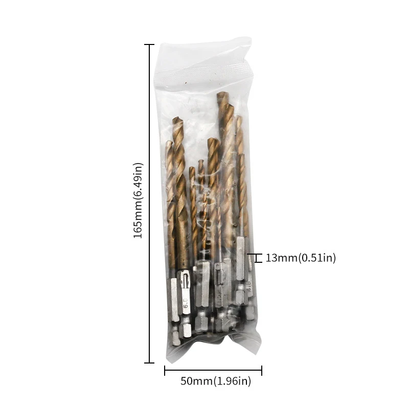 13 pezzi punta elicoidale in acciaio ad alta velocità 1/4 Set di punte per trapano a codolo esagonale per la perforazione di accessori per trapano elettrico in legno e plastica