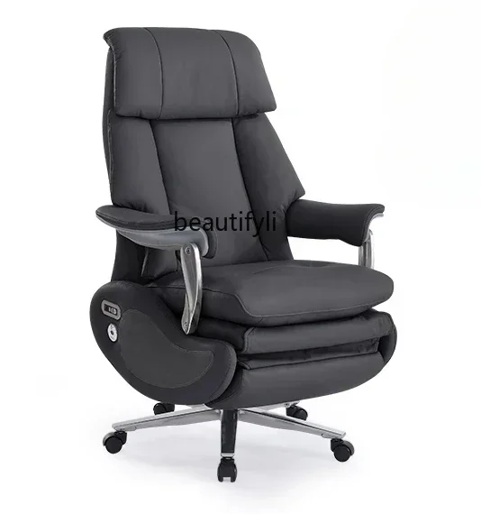

Genuine Leather Executive Chair Office Computer Chair Ergonomic Comfortable Reclining Office Electric Massage Chair furniture