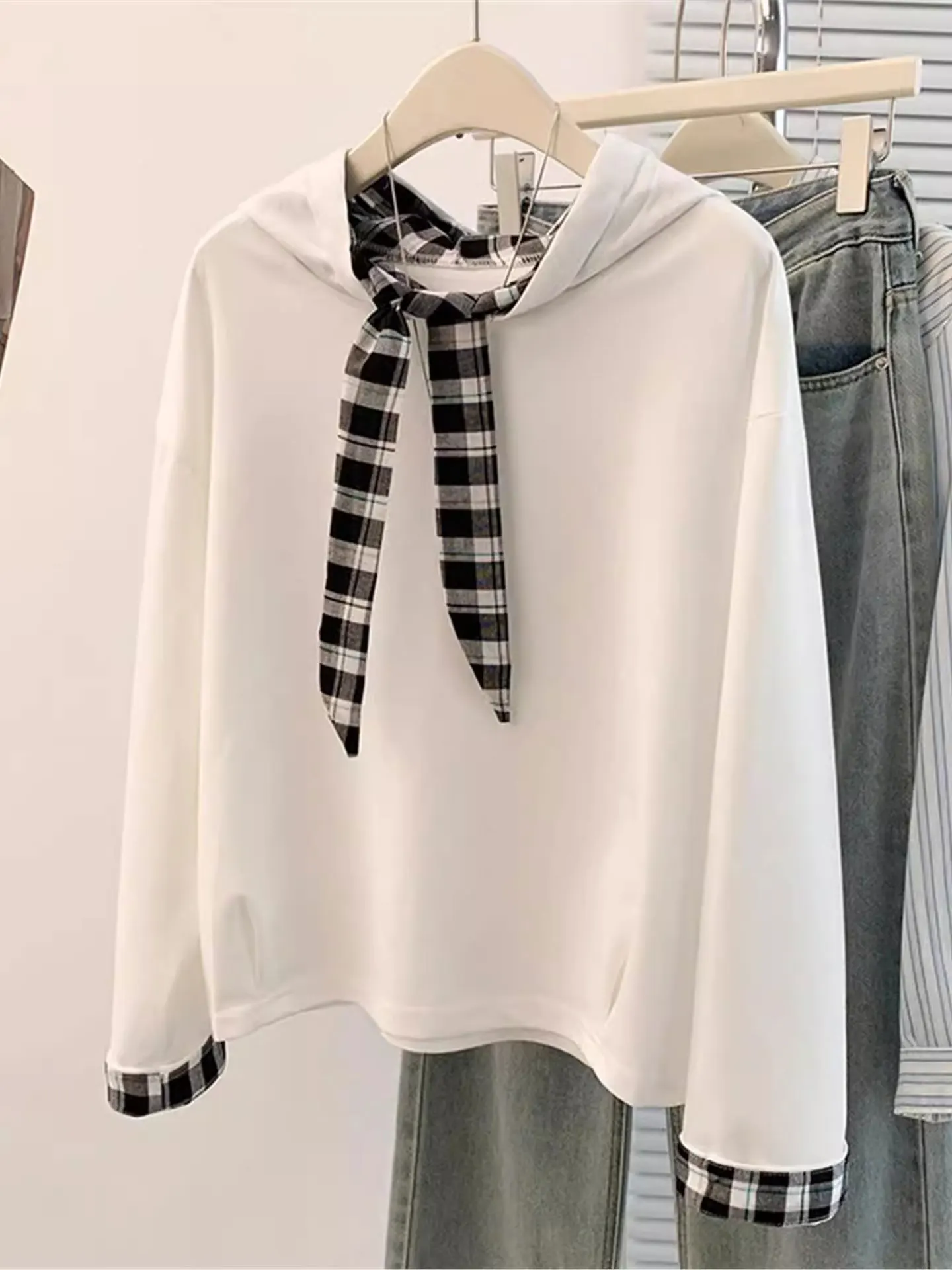 

Chic Long Sve Hoodie Loose Fit Sli Autumn Winter Women's Clothing plus Size Comfortable Trendy Top Korean Sle