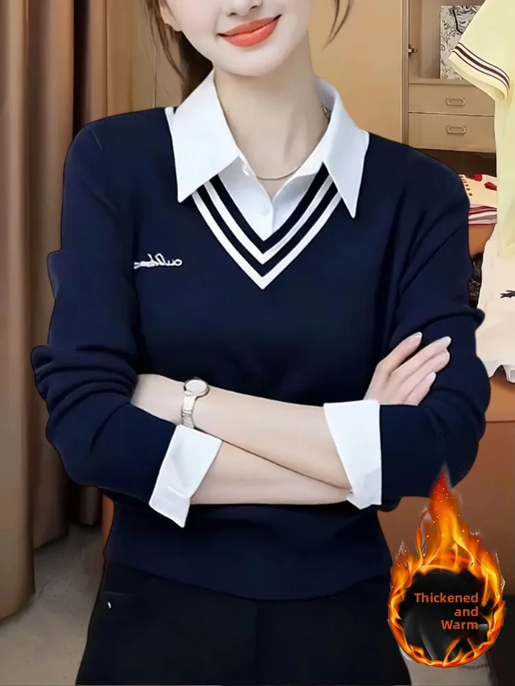 

Faionable Knitted Long Sve Striped irt Stand Collar Loose Fit oulder Winter Warm Top Casual Sle Soft Fabric Breath...