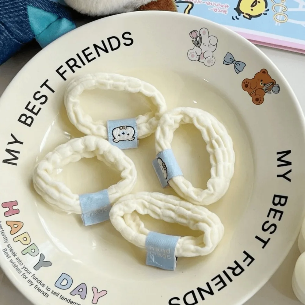 Высокоэластичная повязка на голову без следов с логотипом из ткани с плюшевым мишкой, милое полотенце, резинка для волос для тонкой кишки, элегантные аксессуары для хвоста