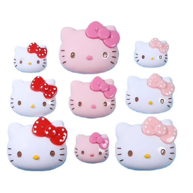 Sanrio hello kitty anime diy acessórios de resina bonito dos desenhos animados geladeira adesivo caso do telefone móvel decoração presentes para meninas