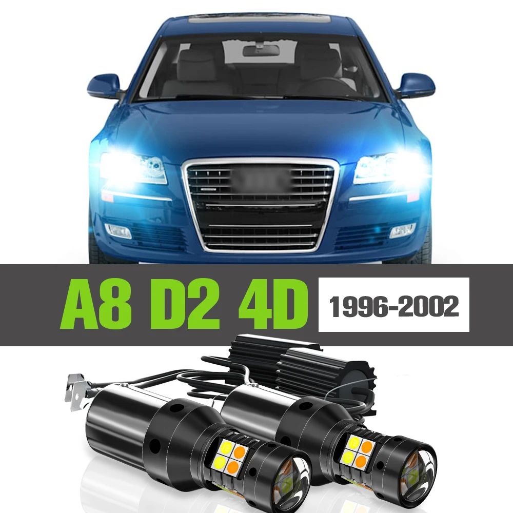 

2x LED Dual Mode Turn Signal+Daytime Running Light DRL Accessories Lamp For Audi A8 D2 4D 1996-2002 1997 1998 1999 2000 2001