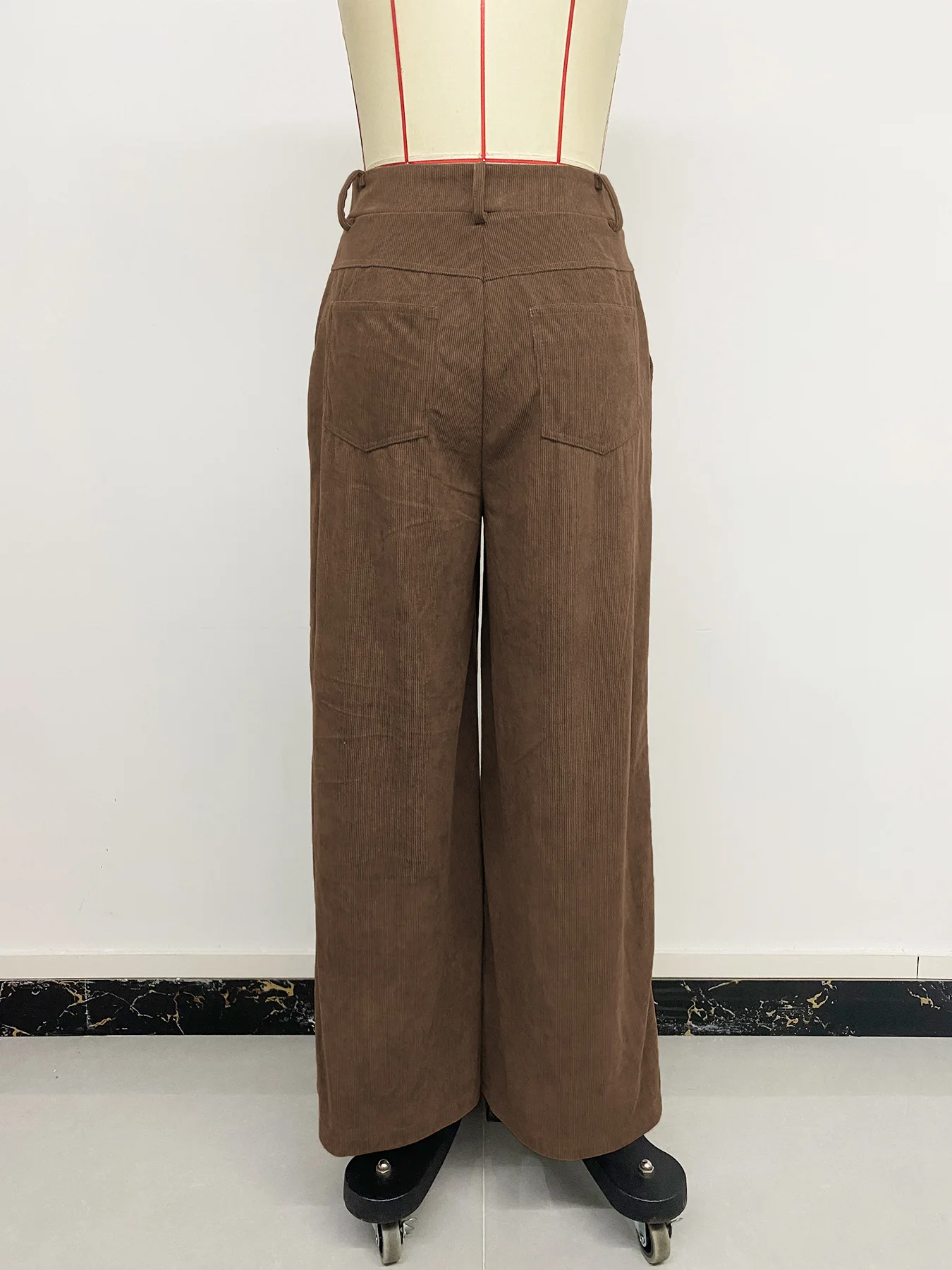 Autumn New Women's Japanese & Korean Casual Wide Leg Pants Brown Corduroy Pants Female Daily Clothing Women Fashion Trousers