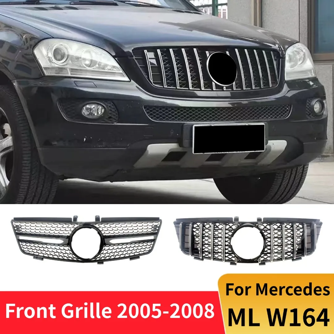 

Для Mercedes Benz ML W164 2005-2008 ML300 ML350 ML500 ML550 GT Stars Style Передняя впускная решетка Бампер Решетка Накладка Тюнинг Кузов Комплект