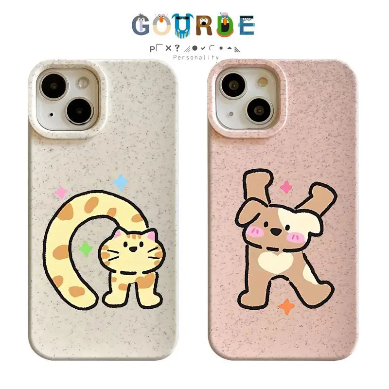 

Gourde Cute cat puppy cartoon patterns Phone Case for Iphone 16 15 14 12 13 11 Pro Max IP 7 8 Plus Iphon X XS XR Xs Max