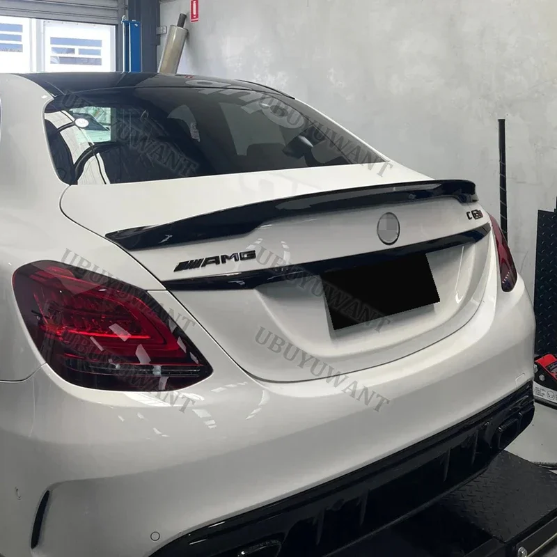 For Benz W205 C180 C200 C250 C300 C350 C400 C450 C220 4Door 2015 -2020 ABS Rear Trunk Boot Spoiler Wing Lip Car Rear Wings
