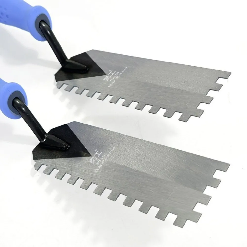 Carbon Steel Masonry Trowel Square Notched Teeth Design Notched Trowel Durable Scraper Function Putty Trowel Mortar Application