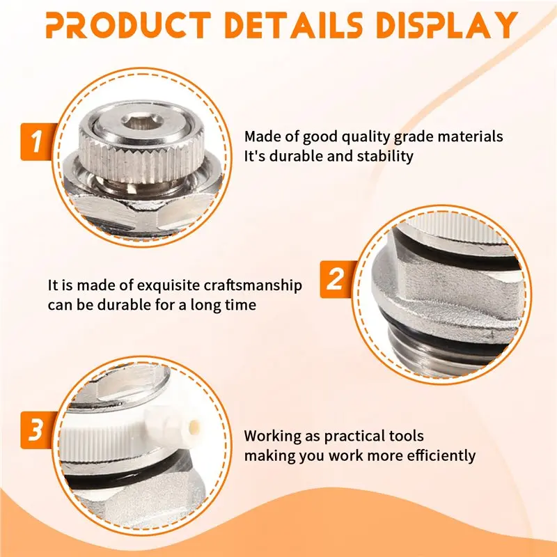 ABGG-Brass 3/4 Inch Automatic Air Vent Valve-For Radiators, 2Pcs Self Bleeding Radiator Valve For Heating Systems