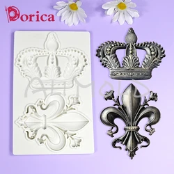 Crown Design Silicone Relief Mold Sugarcraft Chocolate Fondant Cake Mold DIY Resin Clay Relief Mould Home Decorating Tool Baking