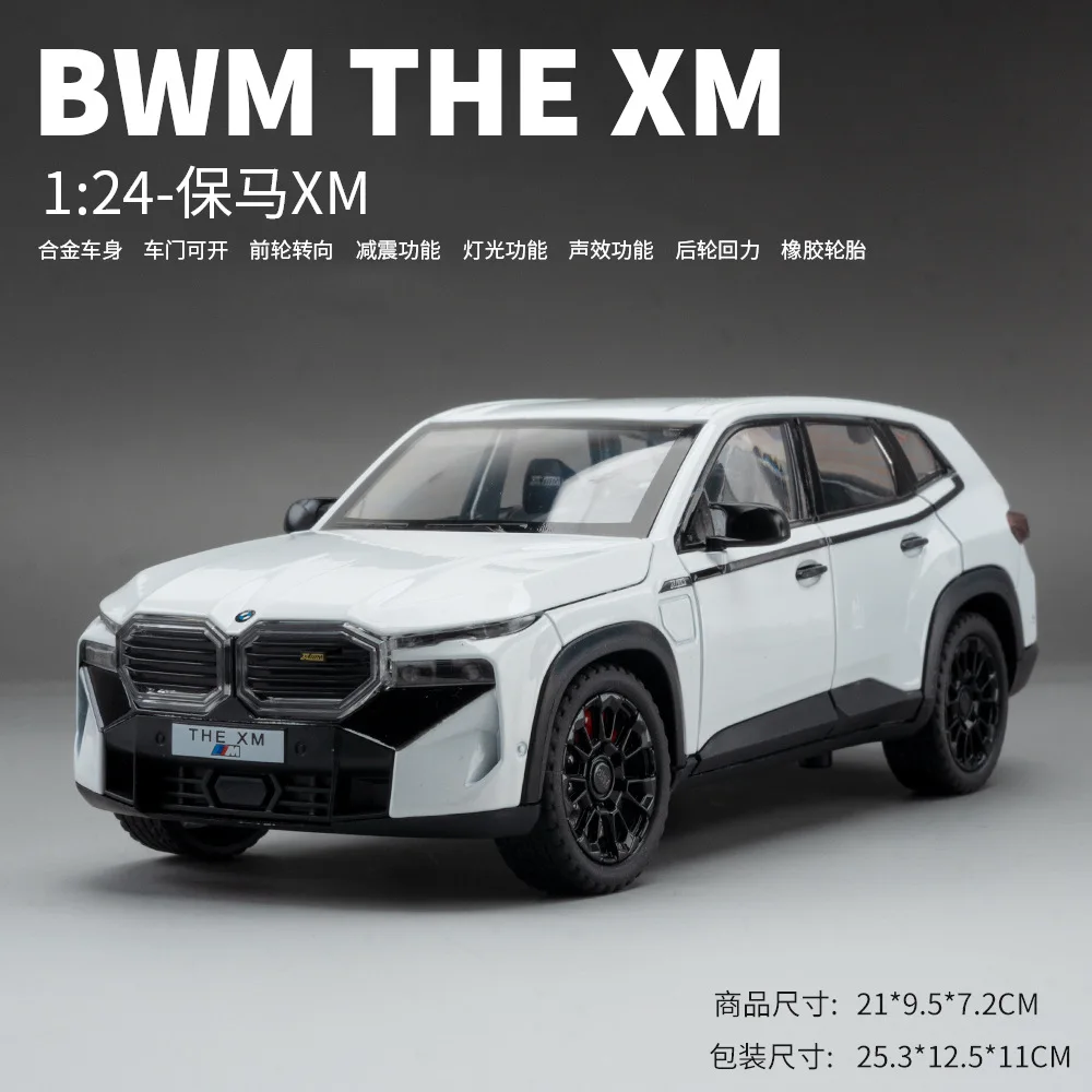 1:24 BMW XM SUV Alloy Car Model Diecast Metal Car Vehicles Model Simulation Sound and Light Collection Childrens Toy Gift A638