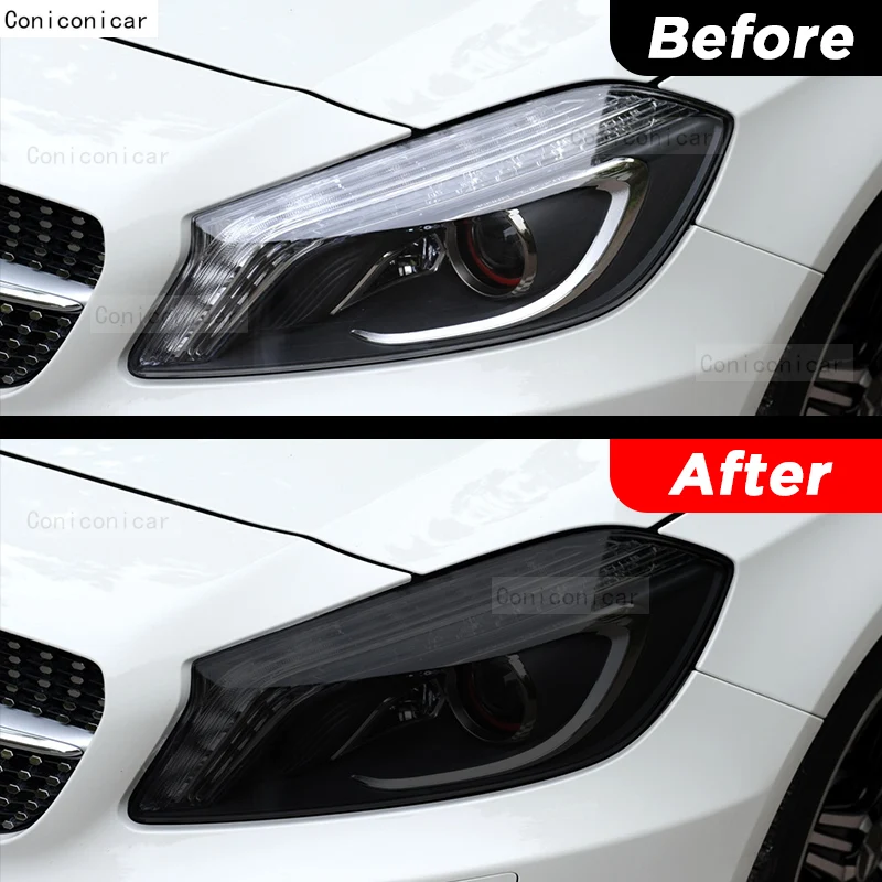 Car Headlight Tint Anti-Scratch Protective Front Lamp Film TPU Stickers For Mercedes Benz A Class W176 2013-2018 Accessories