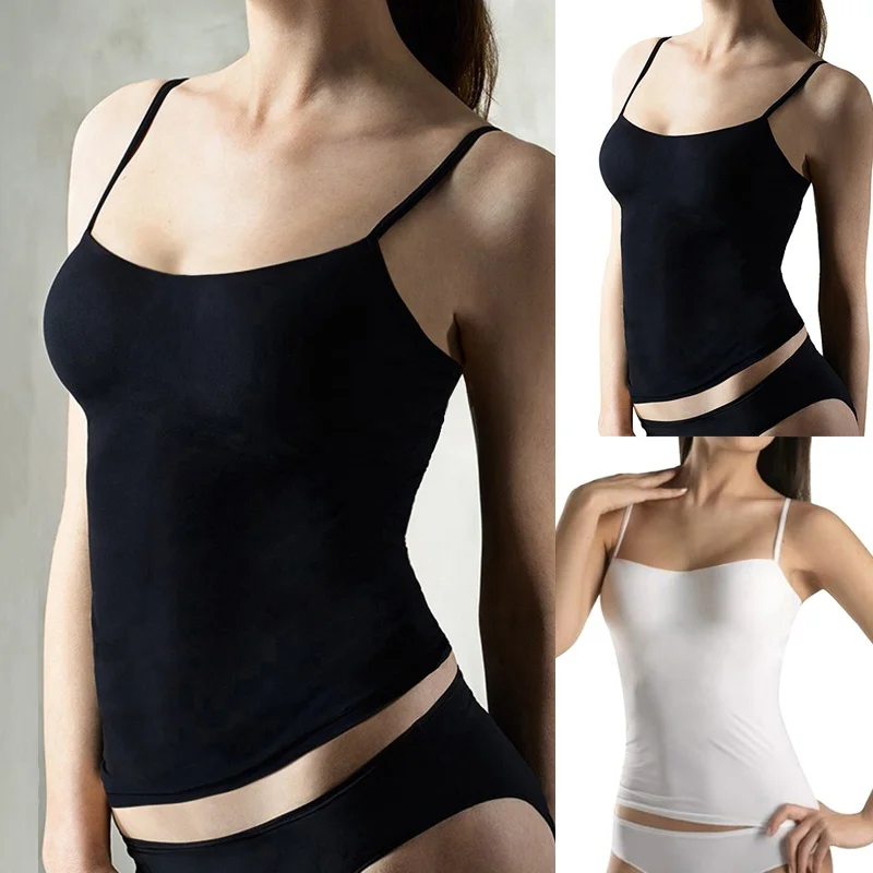 Woman Base Vest Sling Camisoles Multipurpose Slim Underwear Vest Crop Top Tank Tops Halter Vest Stretch Tank Sleeveless Blouses