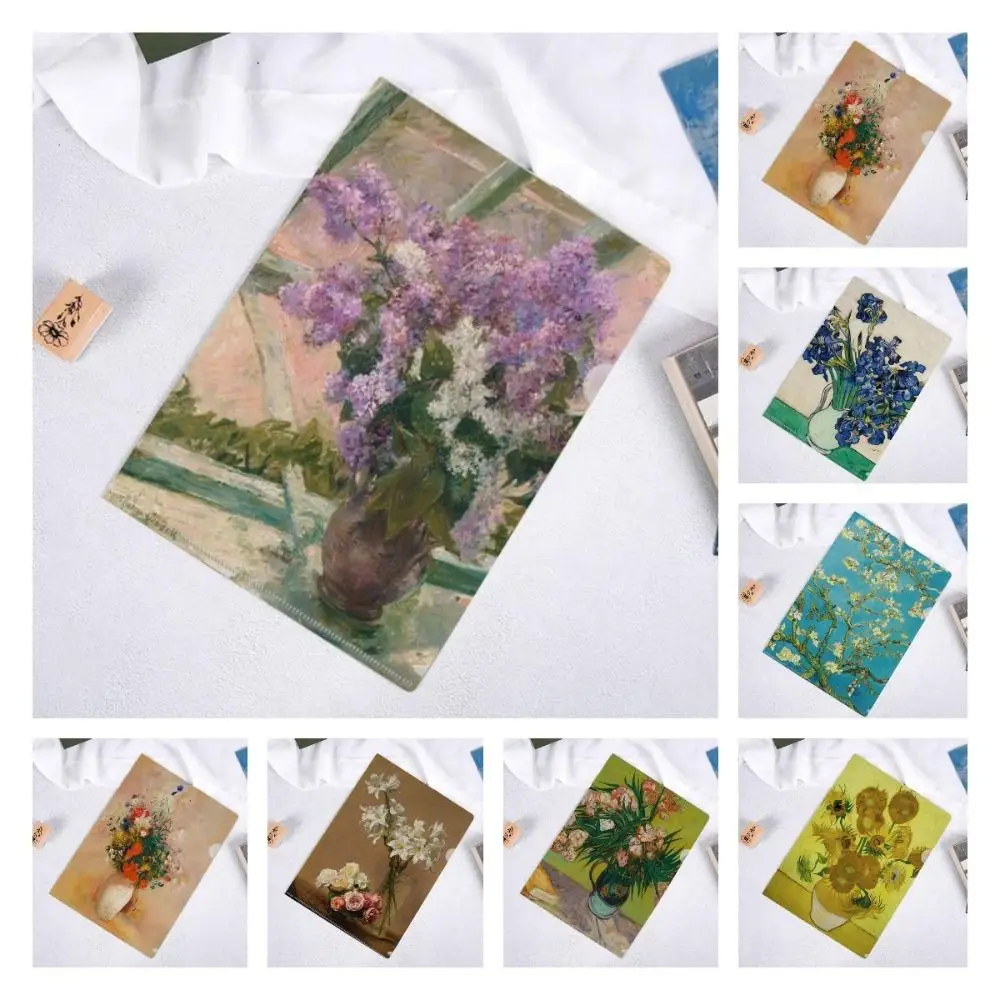 

Пластиковый пакет для хранения 1 шт., серия цветочных отпечатков, Сумка для документов, сумка для канцелярских принадлежностей, сумка для студентов, товары для хранения, школьные принадлежности