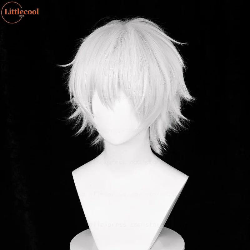 High Quality Kaneki Ken Cosplay Wig 30cm Short Silver White Fluffy Men Heat Resistant Synthetic Anime Wigs + Hairnet image 3