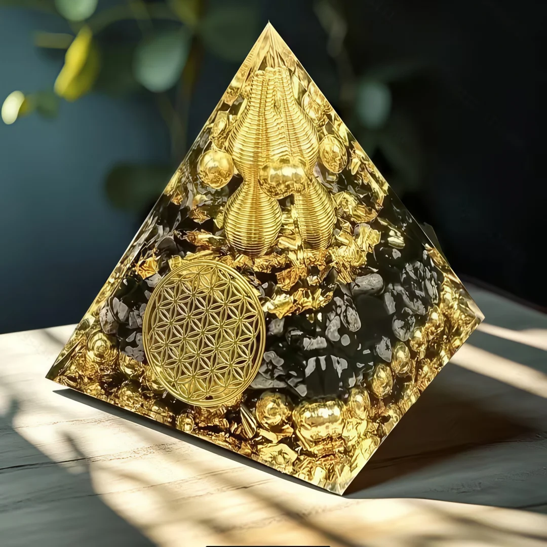 Pirámide de Obsidiana Hecha a Mano con Diseño de Calabaza, Pirámide de Cristal para Decoración del Hogar, Perfecta para Regalos de San Valentín y Año Nuevo