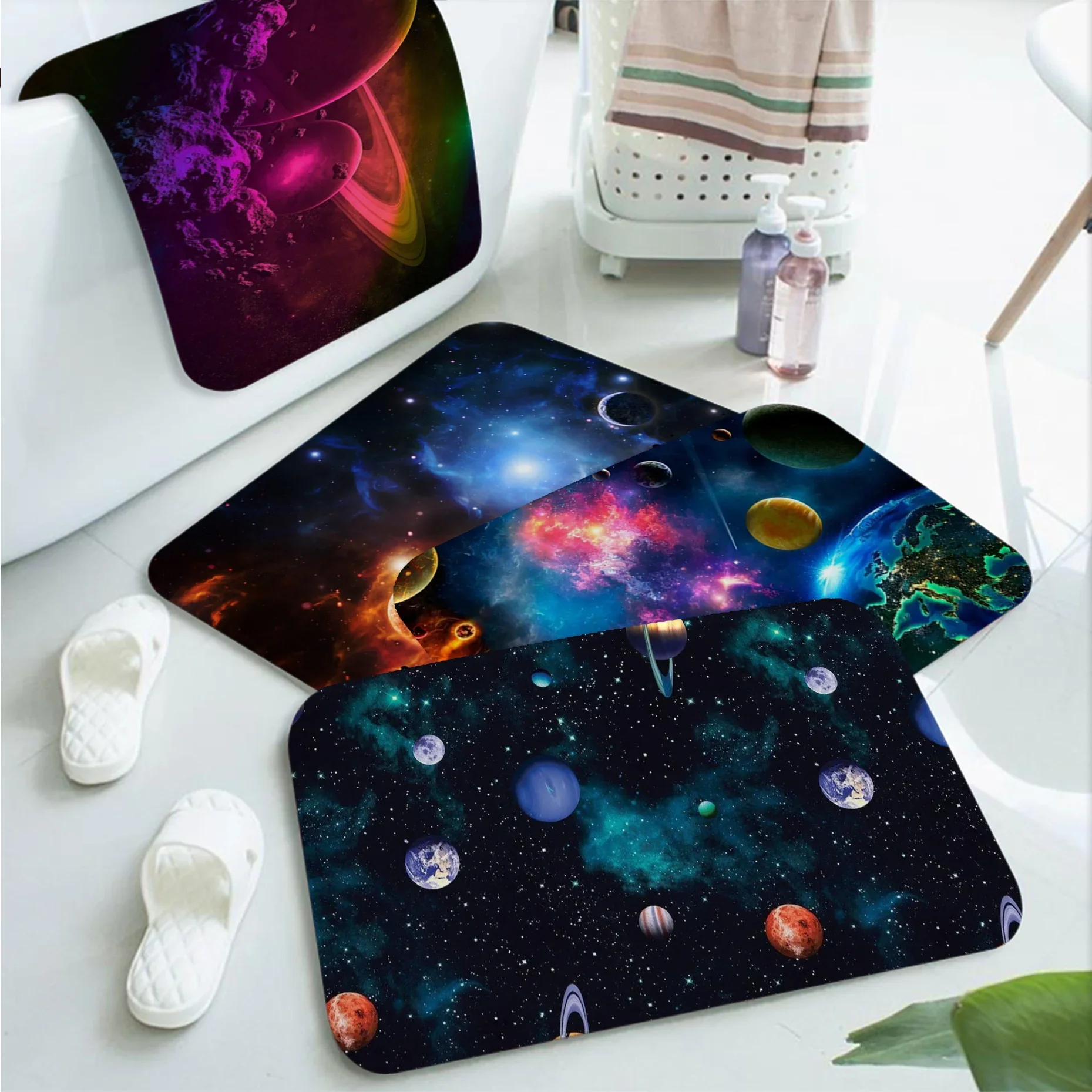 

Galaxy Outer Space Floor Mat Bath Mat Nordic Style Home Doormat Bathroom-Toilet Mats Bedroom Welcome Doormat