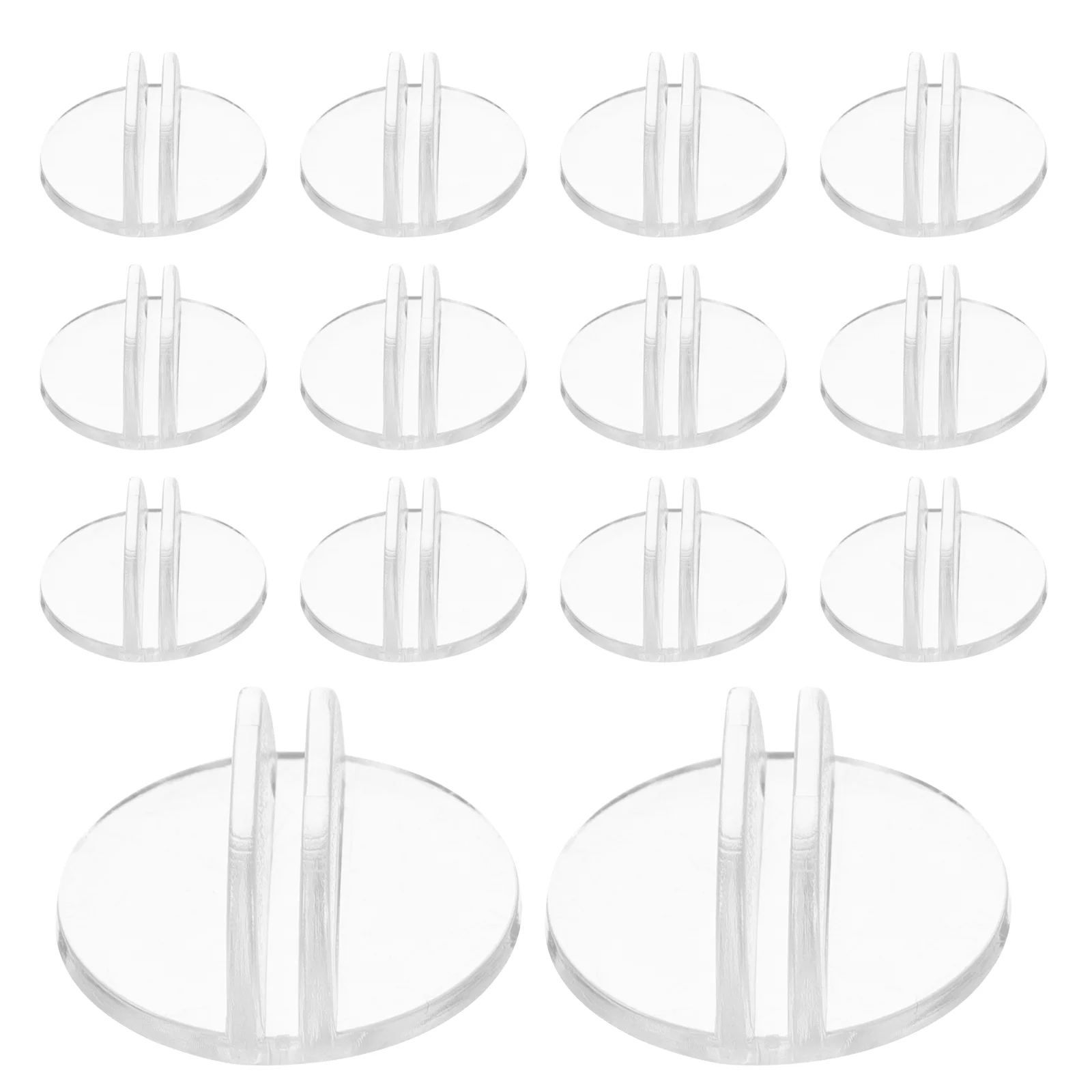 50 Pcs Desk Cards Holder Round Transparent Business Multiple Display Table Number Vertical Organizer for