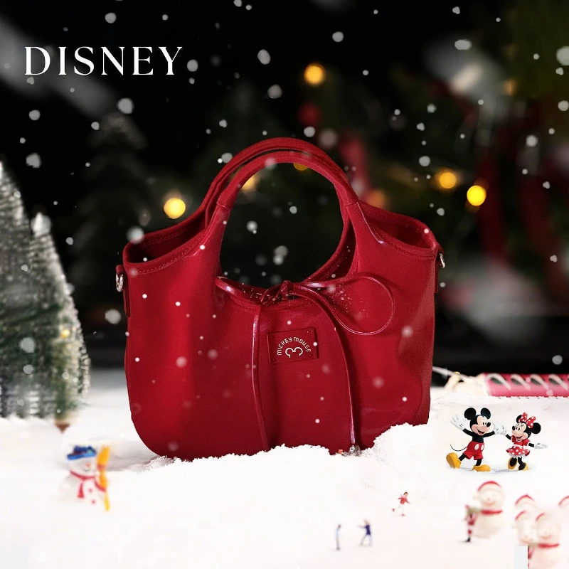 

Товары с героями мультфильмов Диснея Микки, каваи, сумка через плечо на одно плечо, милая бархатная красная сумка для девочек, подарок на День святого Валентина