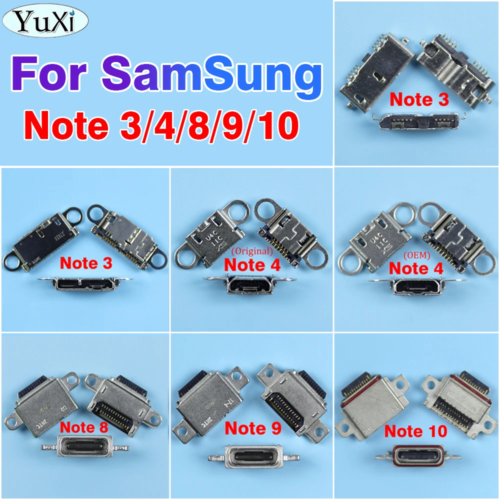 2Pcs Charger USB Charging Port Dock Connector For Samsung Note 3 Note 4 Note 8 Note 9 Note 10 Tail Plug Socket