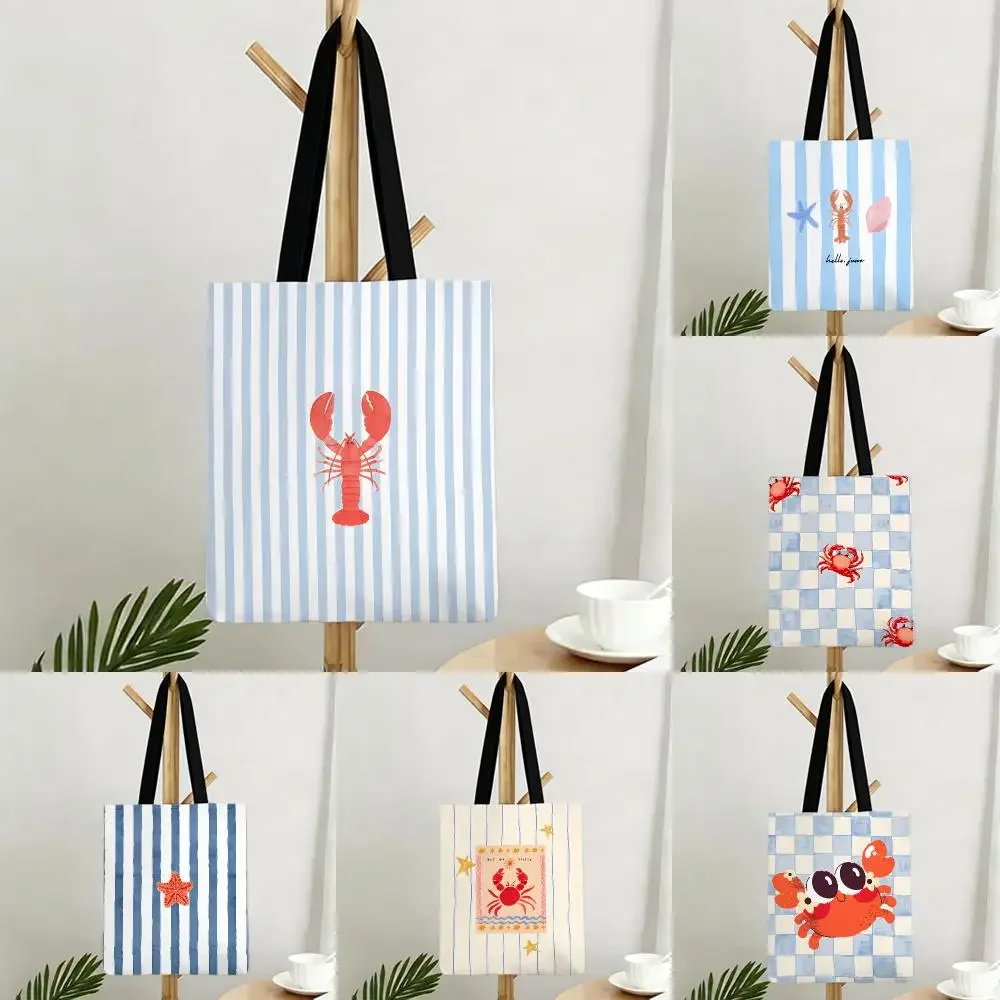 Theme Nature Beach Element Storage Bags Bags Series Print Bag Lightweight Shoulder Daily Shopping Bags