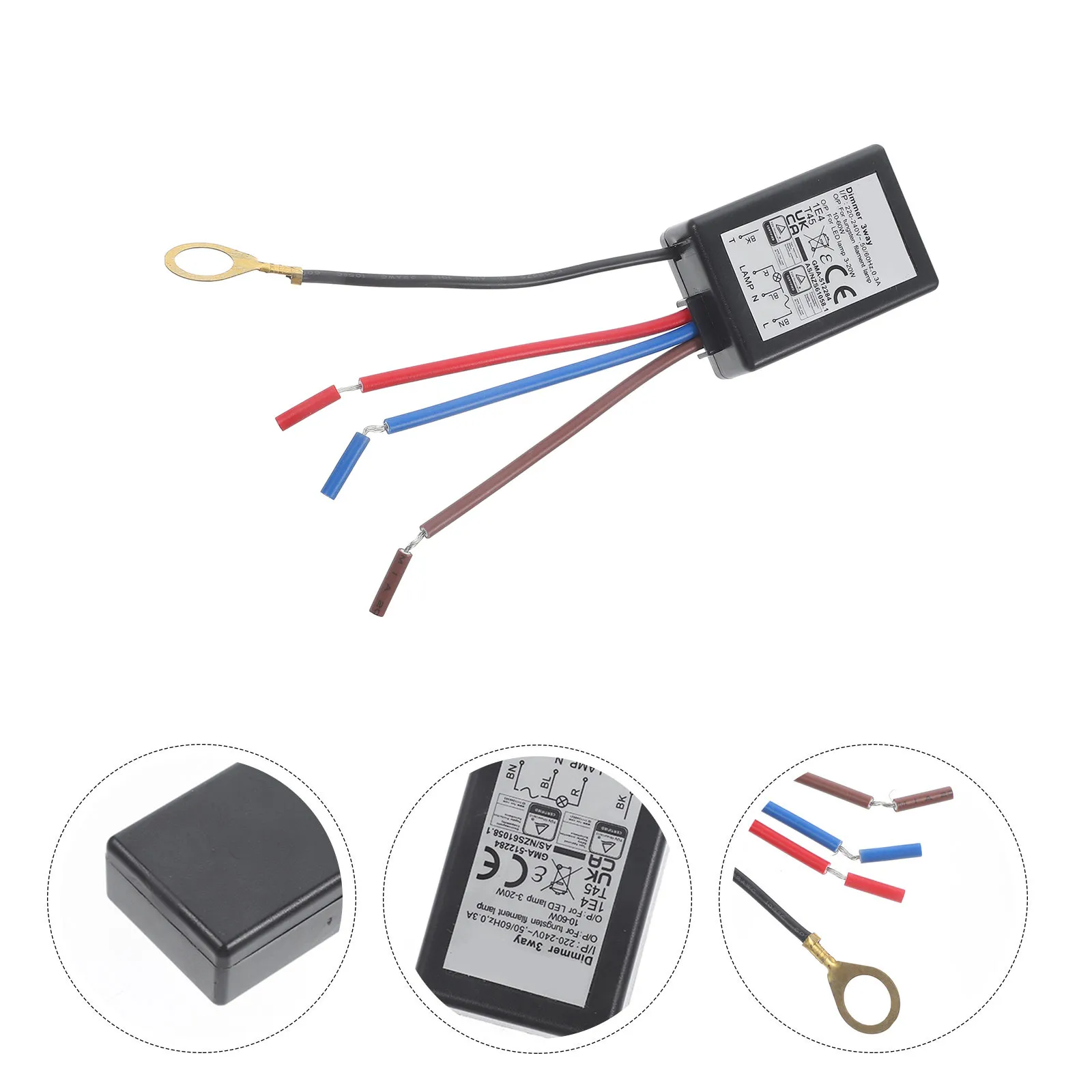 

1 шт. Черный сенсорный диммер для светодиодных ламп и настольных светильников, профессиональный инструмент для регулировки яркости, аксессуар для диммирования ламп