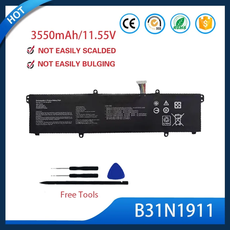 

Аккумулятор для ноутбука B31N1911 11.55V 3550mAh, литий-ионный, высокой емкости, замена для Asus V4050F X421DA ADOL14FQC 14EQ14EA, долговечный, безопасный.