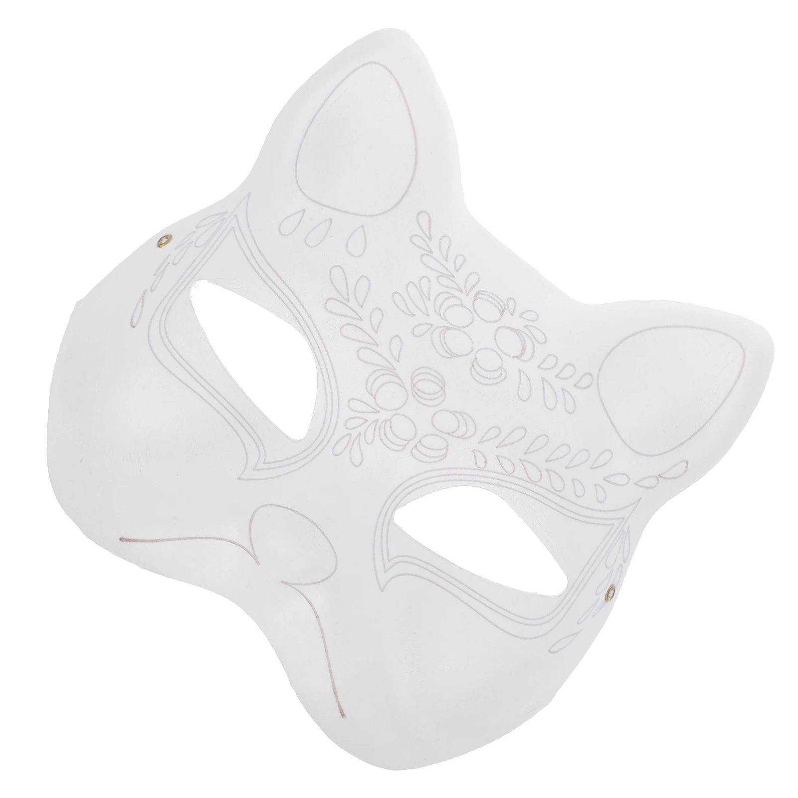 Cat Face Mask Unfinished Mask for Kids Handcraft Paper Mask Ideal for Family Activities Graffiti
