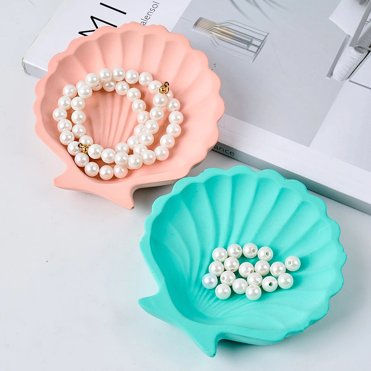 Shell Shape Jewelry Storage Tray DIY Marine Style Gypsum Ceramic Resin Mold Jewelry Display Board Scented Candle Tray Craft Mold