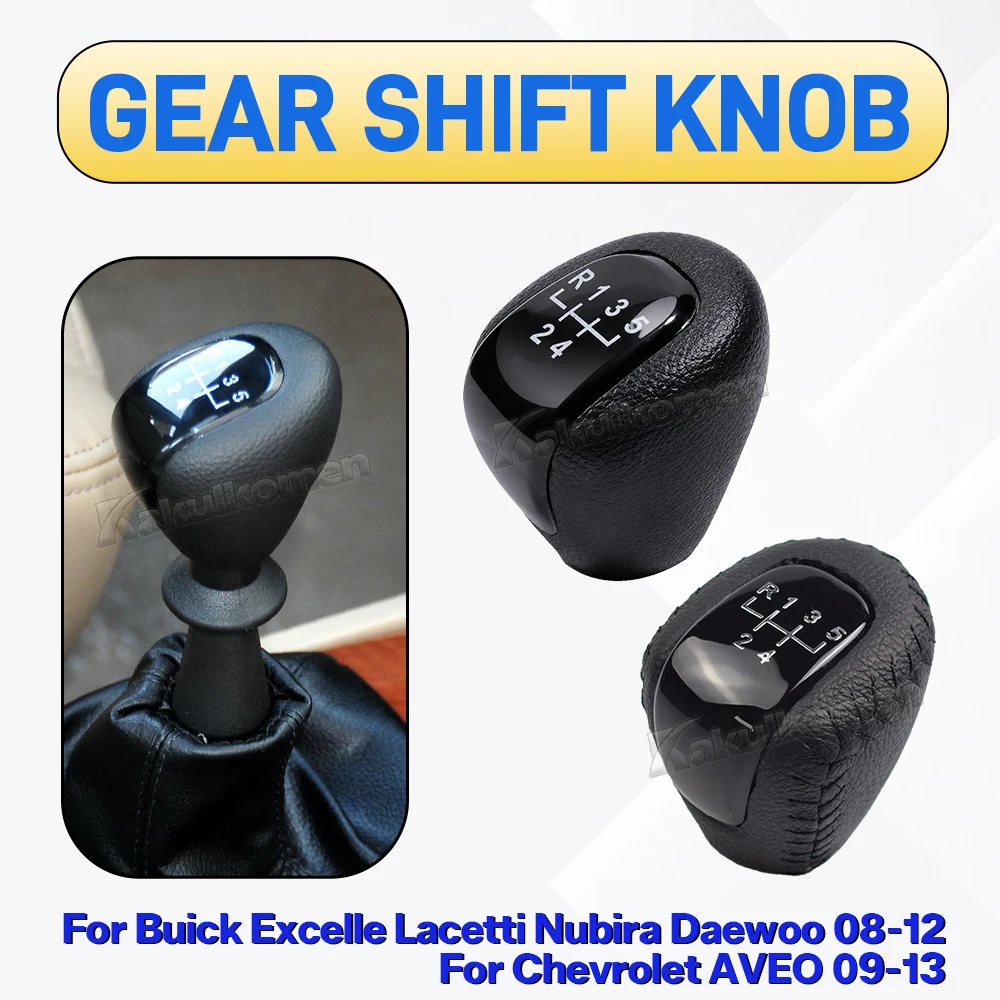 Auto 5-Gang Leder MT Schaltknauf Manuell Für Buick Excelle/Lacetti/Nubira/Daewoo 2008-2012 Für Chevrolet AVEO POMO 2009-13