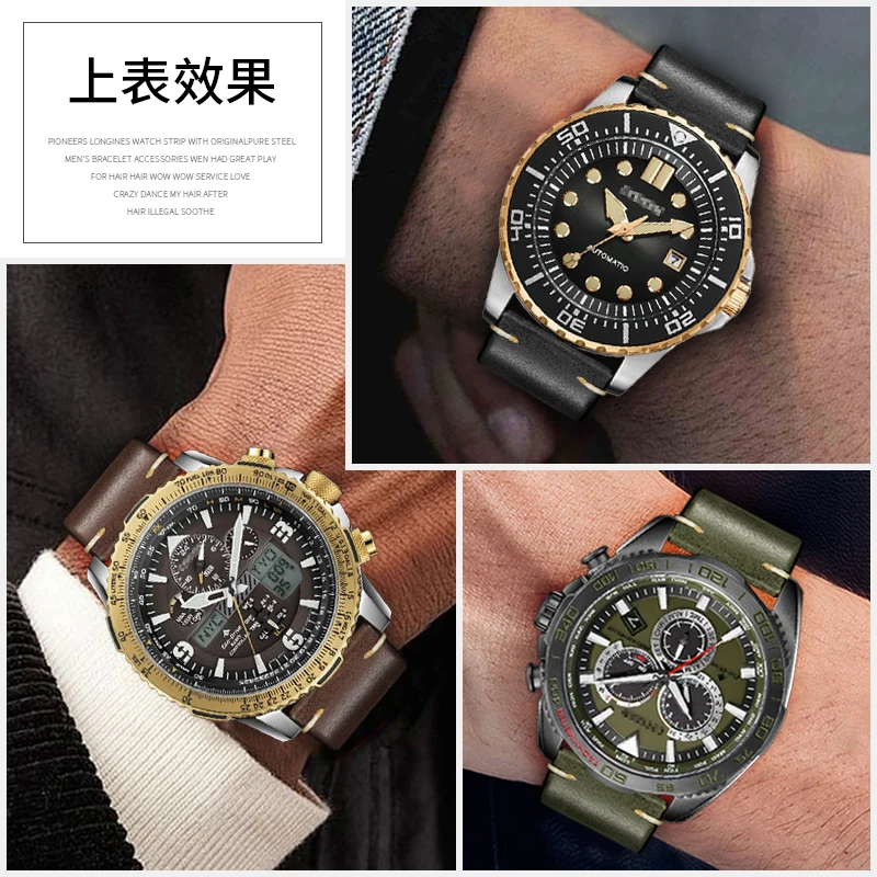 Ремешок для часов Citizen из натуральной кожи, совместимый с сериями Blue Angels PROMASTER Eco-Drive (модели: CB5037, JY8084)