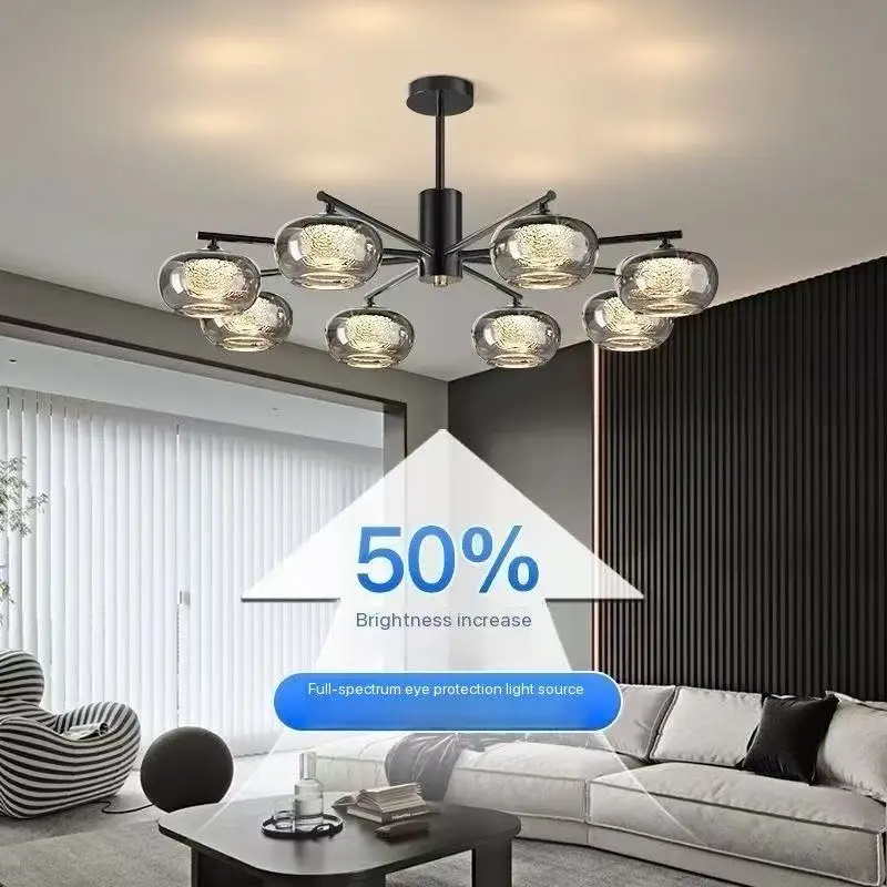 

Italian light luxury minimalist living room chandeliers new style simple modern high-end LED hall main light bedroom dining room